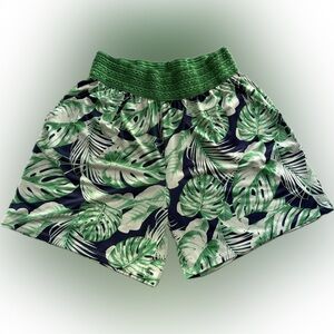 ONE WORLD Green Elastic Waistband Shorts